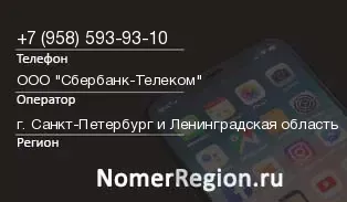 Кто звонил с 9585939310 - регион и оператор